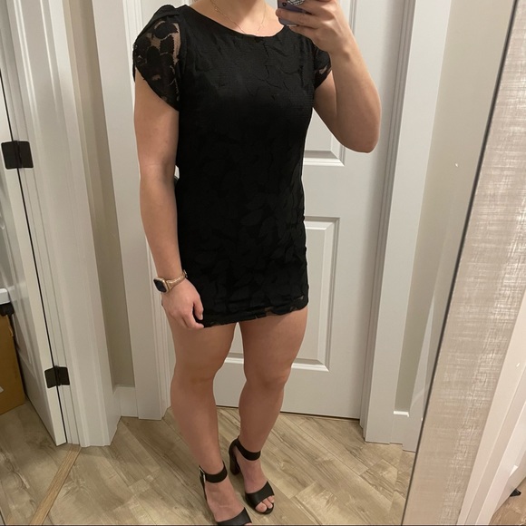 Mini black lace dress - Picture 3 of 7